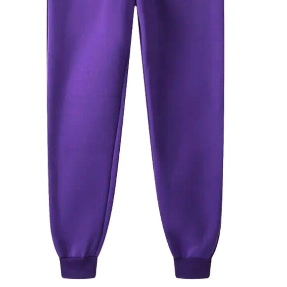 BRIGHT PURPLE SIZE MEDIUM SWEATPANTS 100% POLYESTER WASH AND WEAR - Picture 2 of 2